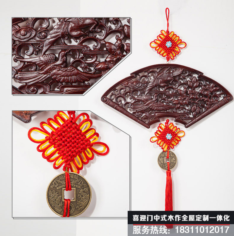 扇形花鳥(niǎo)中國結花板掛飾造型展
