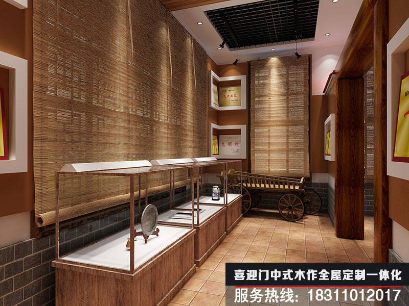 原木色的展柜效果圖